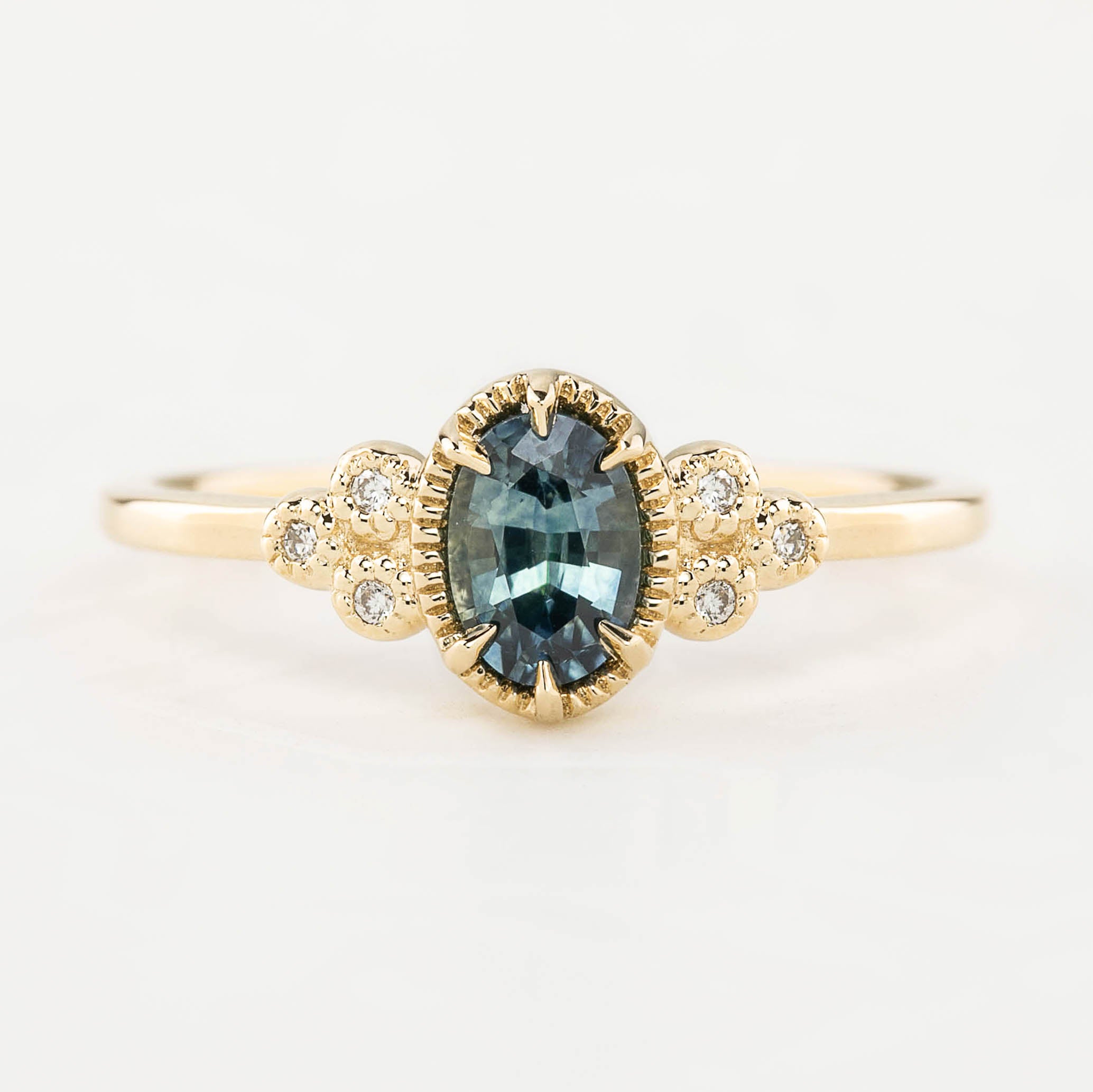 Celine Ring, 0.60ct Montana Sapphire, oval shape gemstone