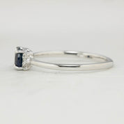 Lena Ring 0.65ct Blue Montana Sapphire, 14k White Gold