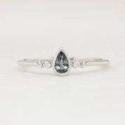 【即日配送】エステルリング ・0.35ct・非加熱グリーンサファイア・K14YG