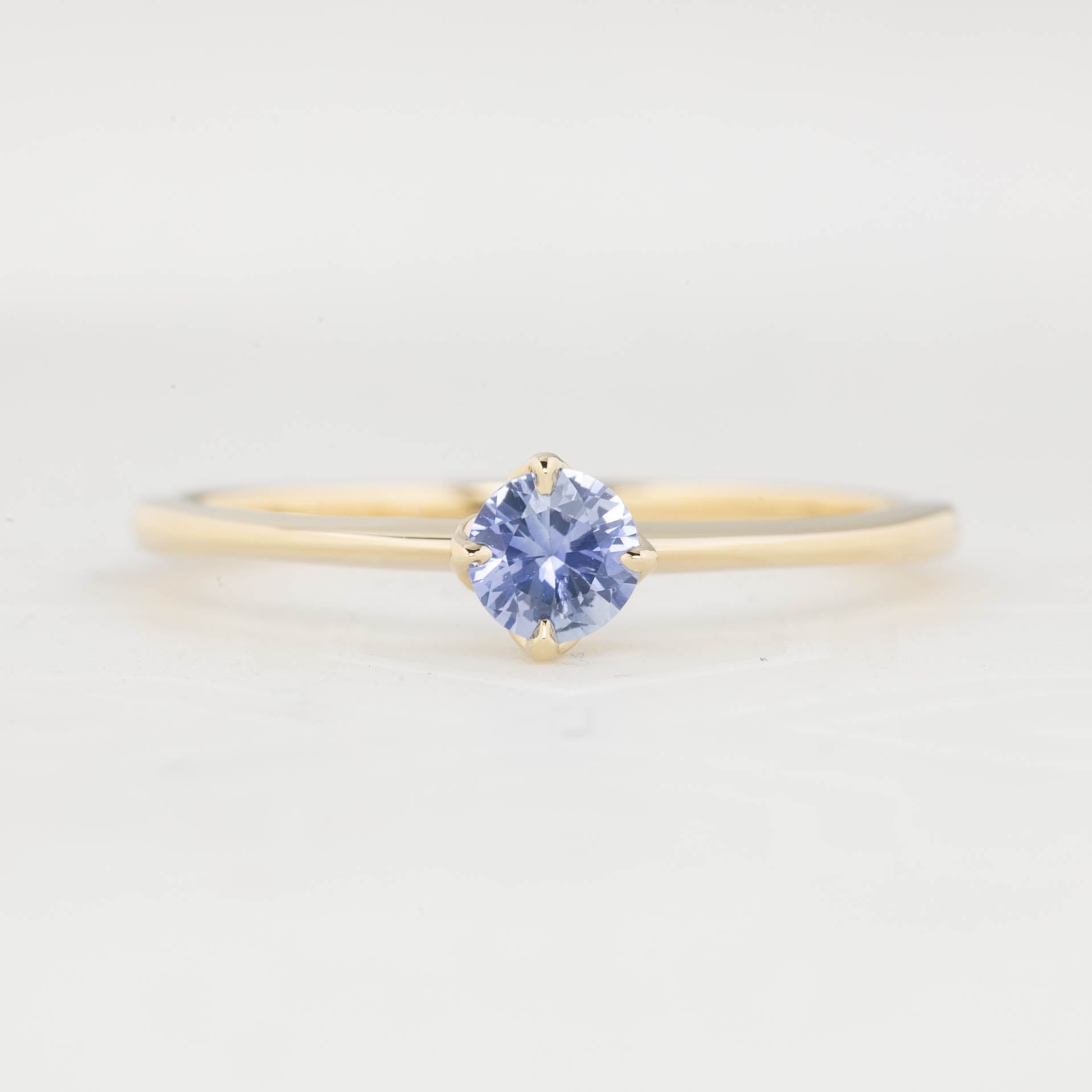 【即日配送】アリスリング ・0.30ct・加熱セイロン産ブルーサファイア・K14YG