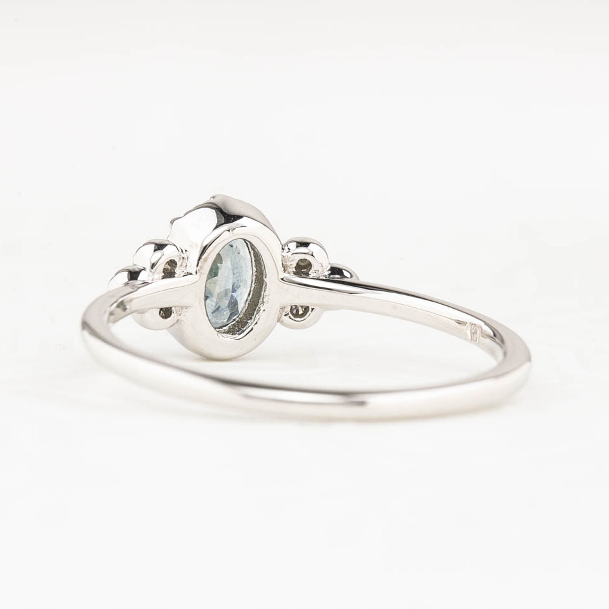 【即日配送】セリーヌリング ・0.60ct・モンタナ産ブルーサファイア・K14WG