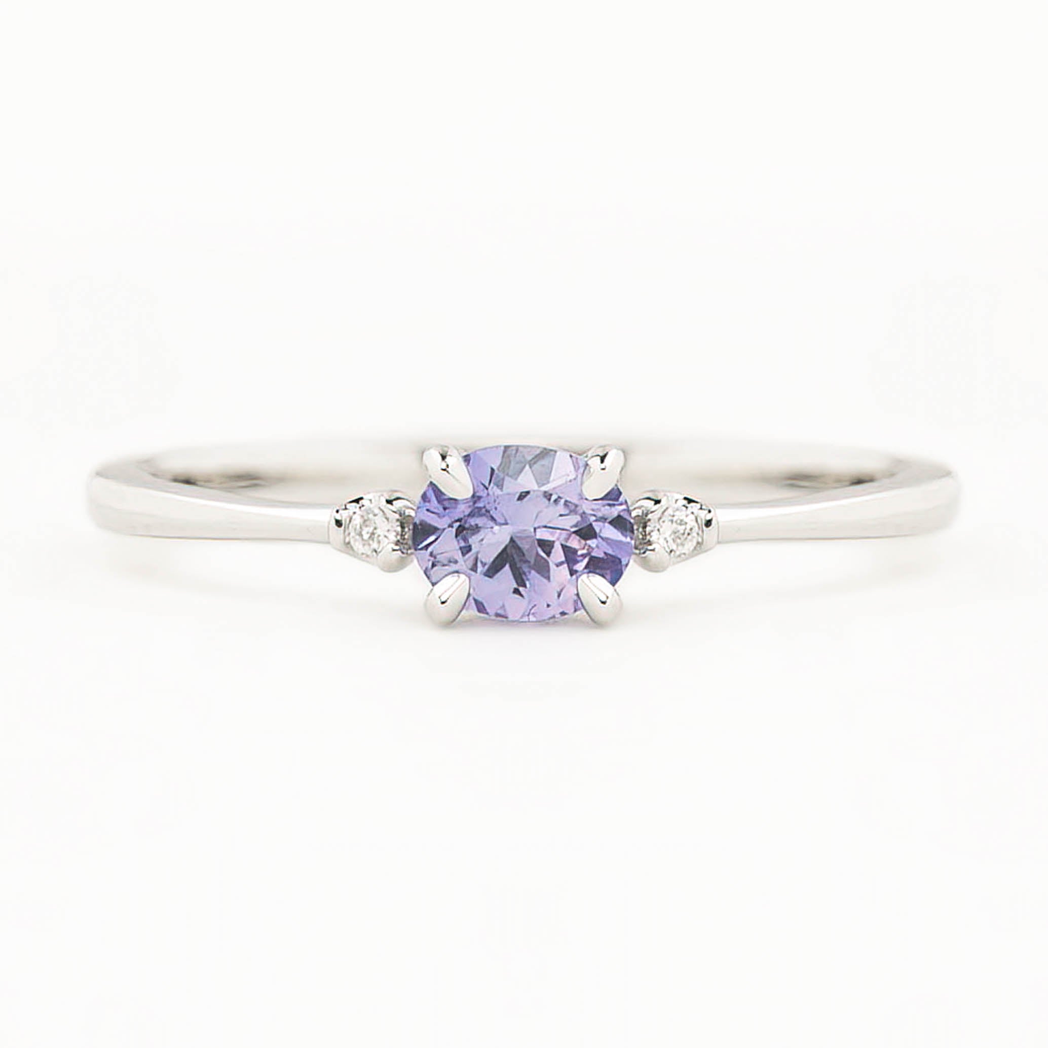 Emilie Ring 5mm 0.45ct Purple Umba Sapphire 14K White Gold