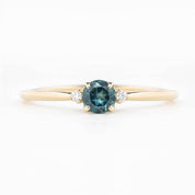 Sofia Ring 4mm 0.30ct Blue Green Montana Sapphire 14K Yellow Gold