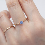【即日配送】アリスリング ・0.30ct・加熱セイロン産ブルーサファイア・K14YG