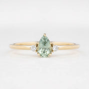 【即日配送】エミリーリング ・0.45ct・加熱モンタナ産ライトグリーンサファイア・K14YG