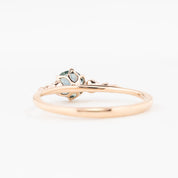 Estel Fleur Six Prongs Ring 4.75mm 0.60ct Teal Blue Round Montana Sapphire 14K Rose Gold