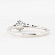 Estel Fleur Six Prongs Ring 4.75mm 0.60ct Light Blue Green Round Montana Sapphire 14K White Gold