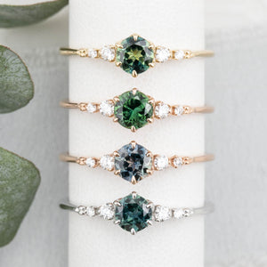 Estel Fleur Ring, 0.50ct Queensland Sapphire of your choice