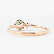 Estel Fleur Six Prongs Ring 4.8mm 0.50ct Peacock Green Round Queensland Sapphire 14K Rose Gold