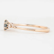 Estel Fleur Six Prongs Ring 4.8mm 0.50ct Parti Gray Green Queensland Sapphire 14K Rose Gold