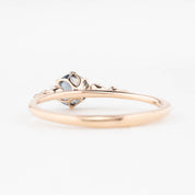 Estel Fleur Six Prongs Ring 4.8mm 0.50ct Parti Gray Green Queensland Sapphire 14K Rose Gold