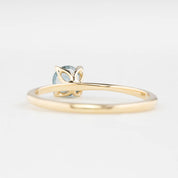 【即日配送】サラリング ・0.55ct・モンタナ産ライトブルーグリーンサファイア・K14YG