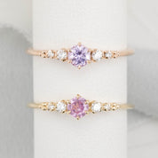 Estel Fleur Ring, 0.30ct Purplish Madagascar Sapphire