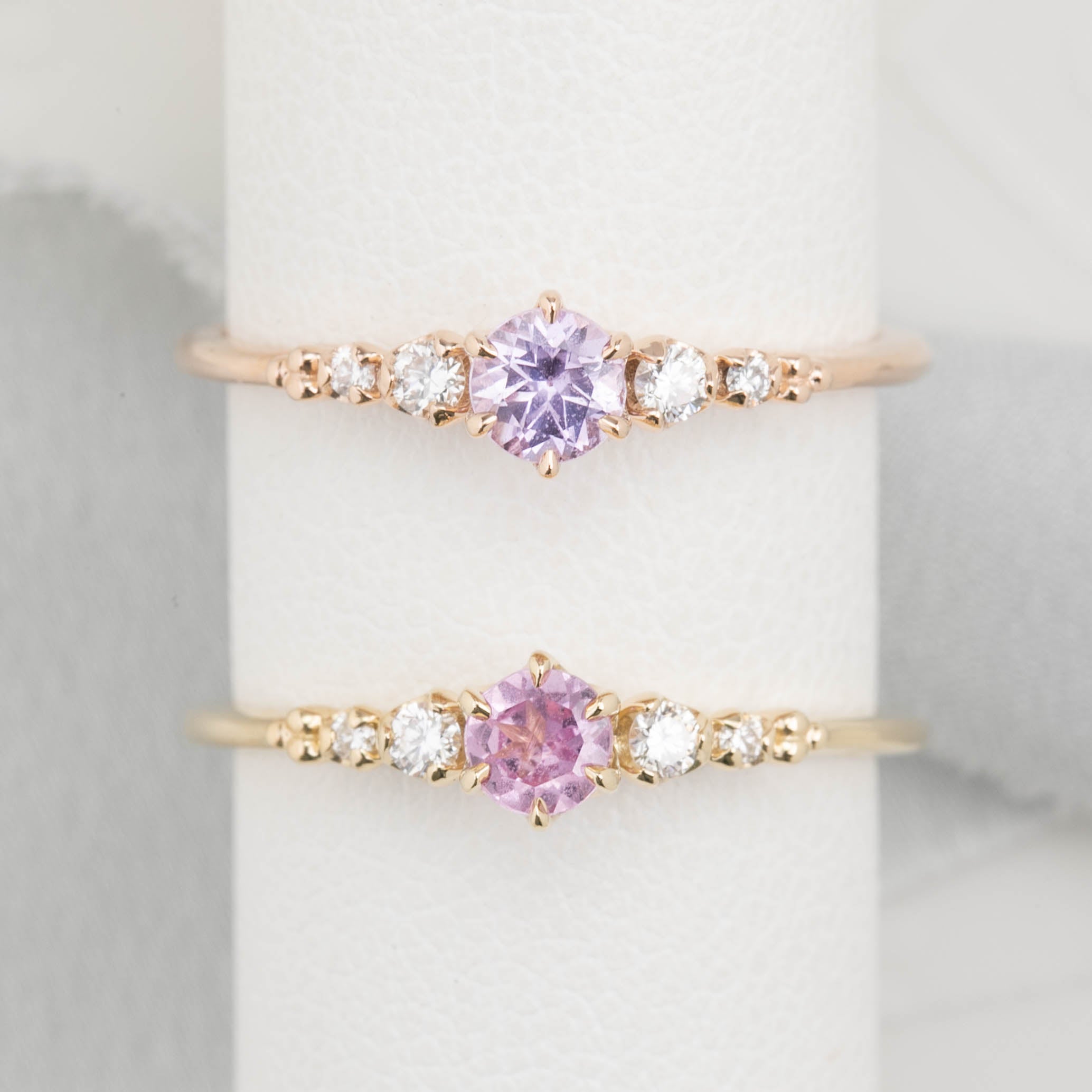 Estel Fleur Ring, 0.30ct Purplish Madagascar Sapphire