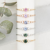 Estel Fleur Ring, 0.30ct Ceylon Sapphire