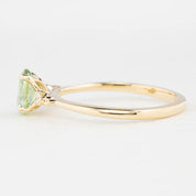 Estel Ring 6.5mm 0.70ct Oval Light Green Montana Sapphire 14K Yellow Gold