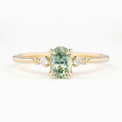 【一点物】エステルリング ・0.85ct・加熱モンタナ産アクアグリーンサファイア・K14YG