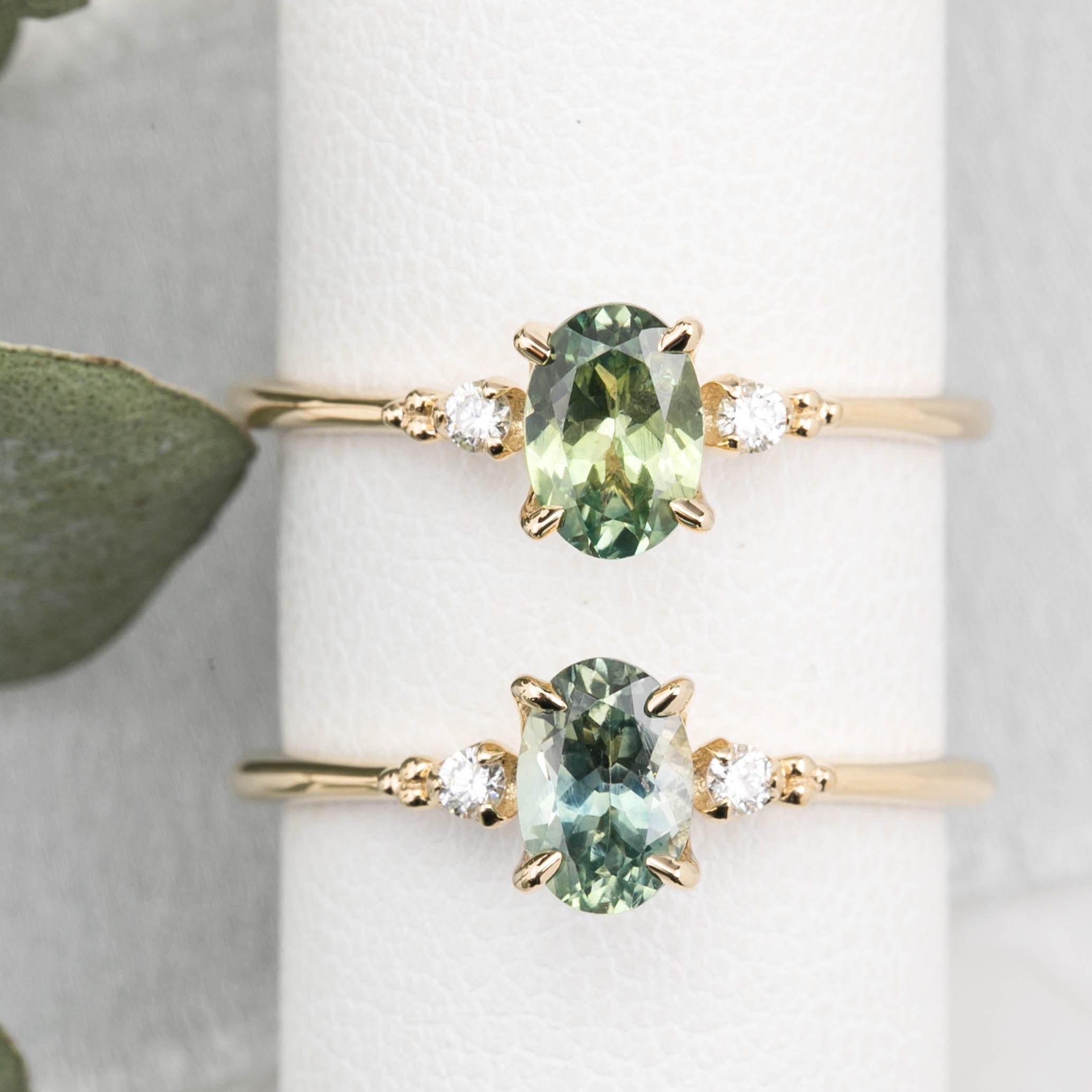【一点物】エステルリング ・0.85ct・加熱モンタナ産アクアグリーンサファイア・K14YG