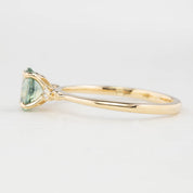 【一点物】エステルリング ・0.85ct・加熱モンタナ産アクアグリーンサファイア・K14YG