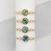 ステラリング ・0.60ct・加熱モンタナ産ブルーグリーンサファイア・K14YG