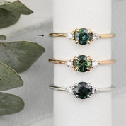 Emilie Ring, 0.60ct Blue Green Queensland Sapphire