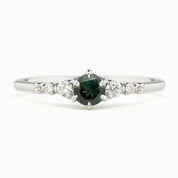【即日配送】エステルフルールリング ・0.30ct・クイーンズランド産ブルーグリーンサファイア・K14WG