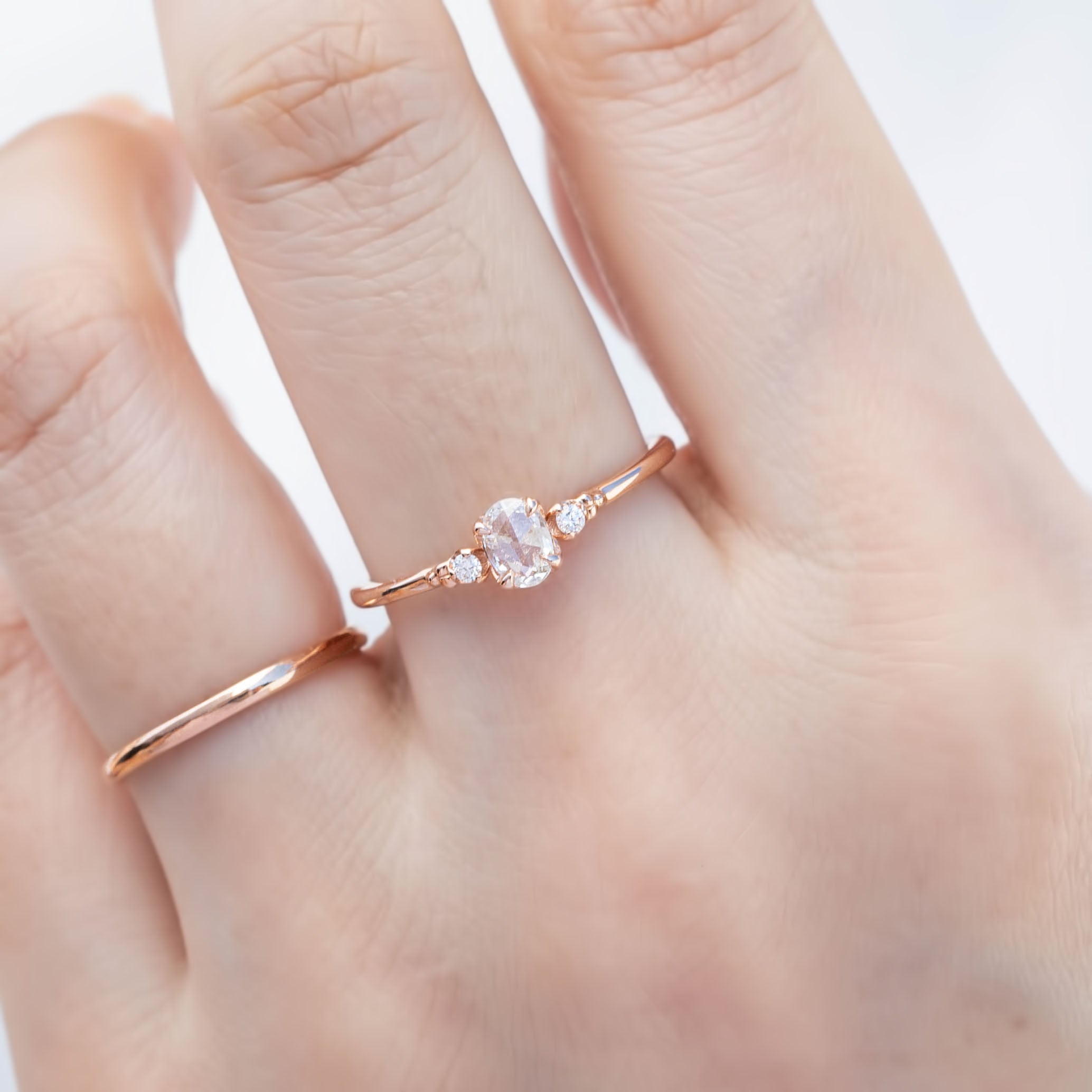 Estel Ring, 0.21ct Oval Rose Cut Diamond (One of a kind)
