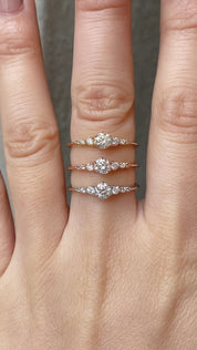 Estel Fleur Six Prongs Ring, 0.25ct Brilliant Cut Diamond (One of a kind)