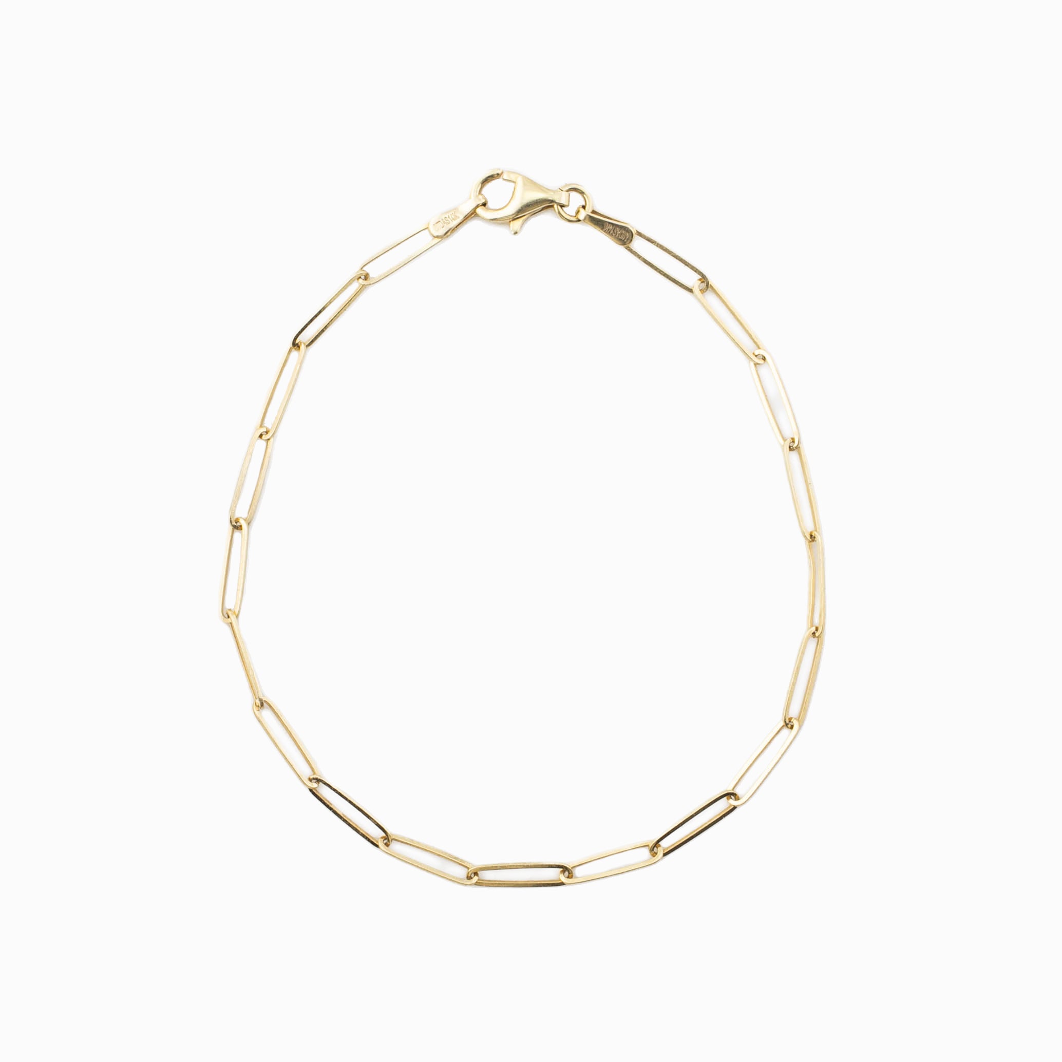 Solid Gold Paperclip Bracelet