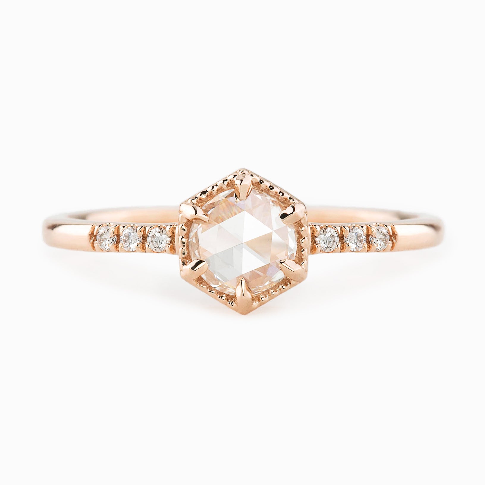 Grace Ring, Round Rose Cut Diamond