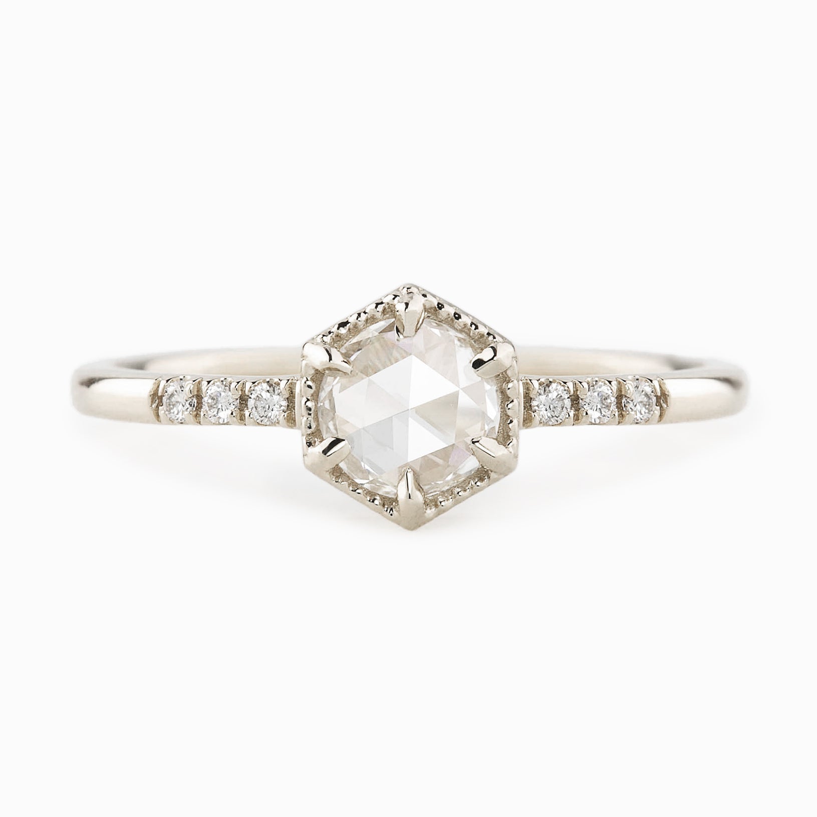 Grace Ring, Round Rose Cut Diamond