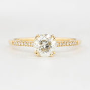 Sabrina Ring, 1ct Old Mine Cut Round Diamond Ring, 14k Yellow Gold (One of a kind)