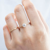 Sabrina Ring, 1ct Old Mine Cut Round Diamond Ring, 14k Yellow Gold (One of a kind)
