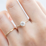 Sabrina Ring, 1ct Old Mine Cut Round Diamond Ring, 14k Yellow Gold (One of a kind)