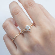 Sabrina Ring, 1ct Old Mine Cut Round Diamond Ring, 14k Yellow Gold (One of a kind)