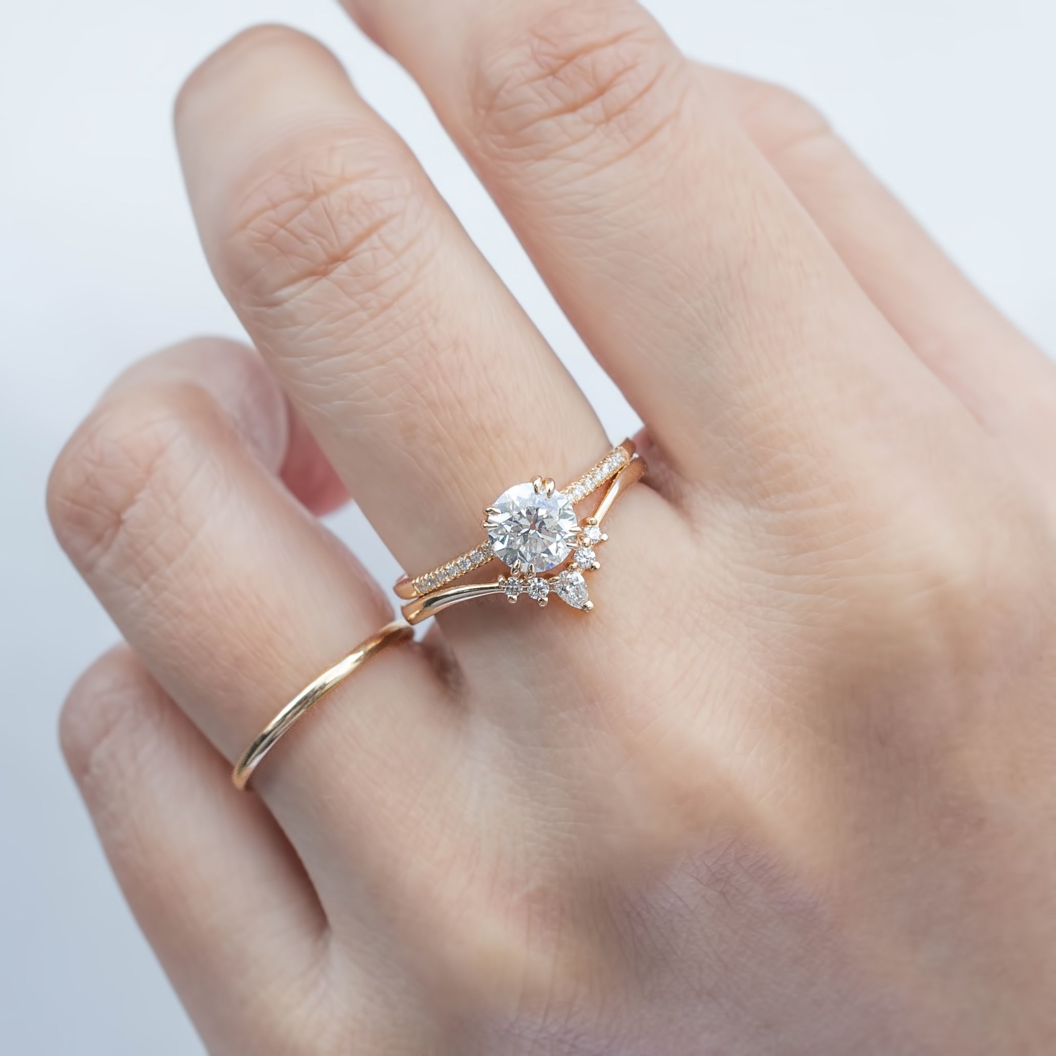 Sabrina Ring, 1ct Old Mine Cut Round Diamond Ring, 14k Yellow Gold (One of a kind)