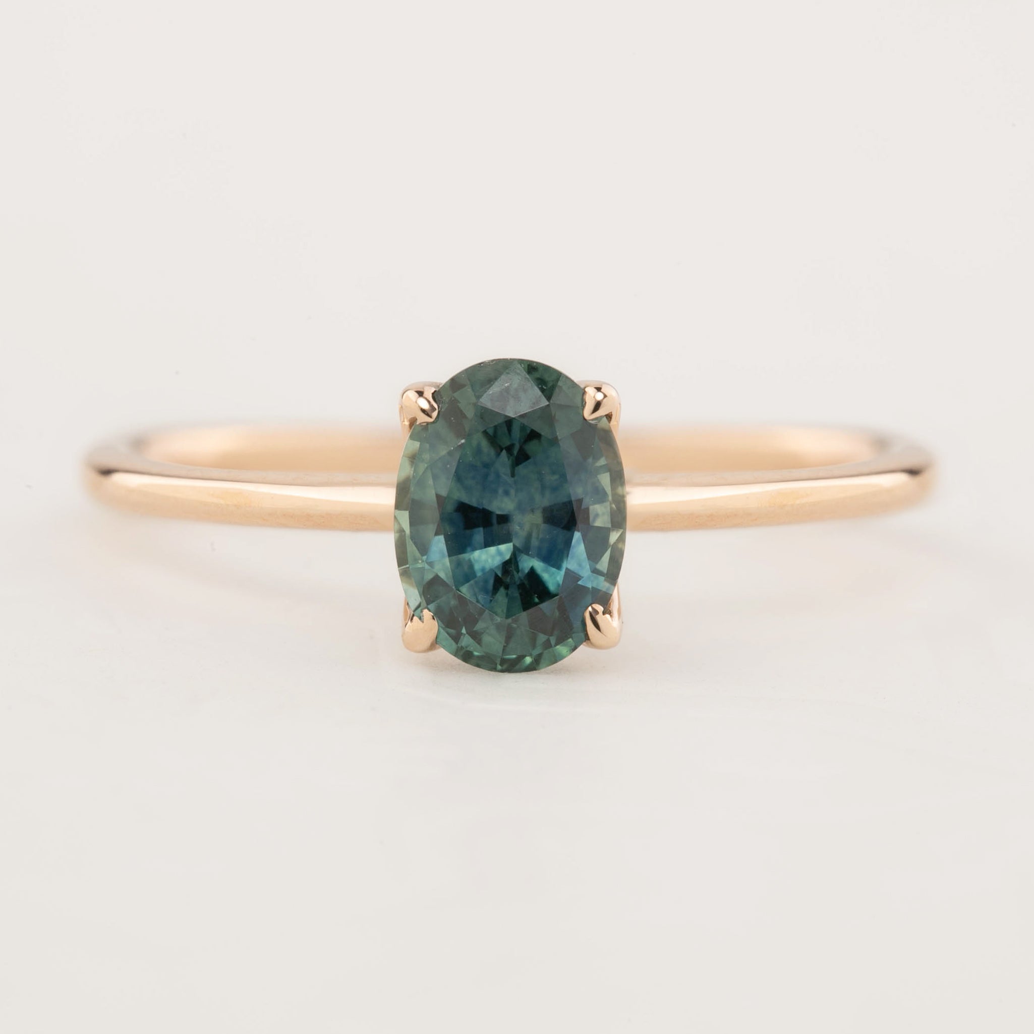 サラリング　グリーンモンタナサファイア　0.96ct　14Kローズゴールド