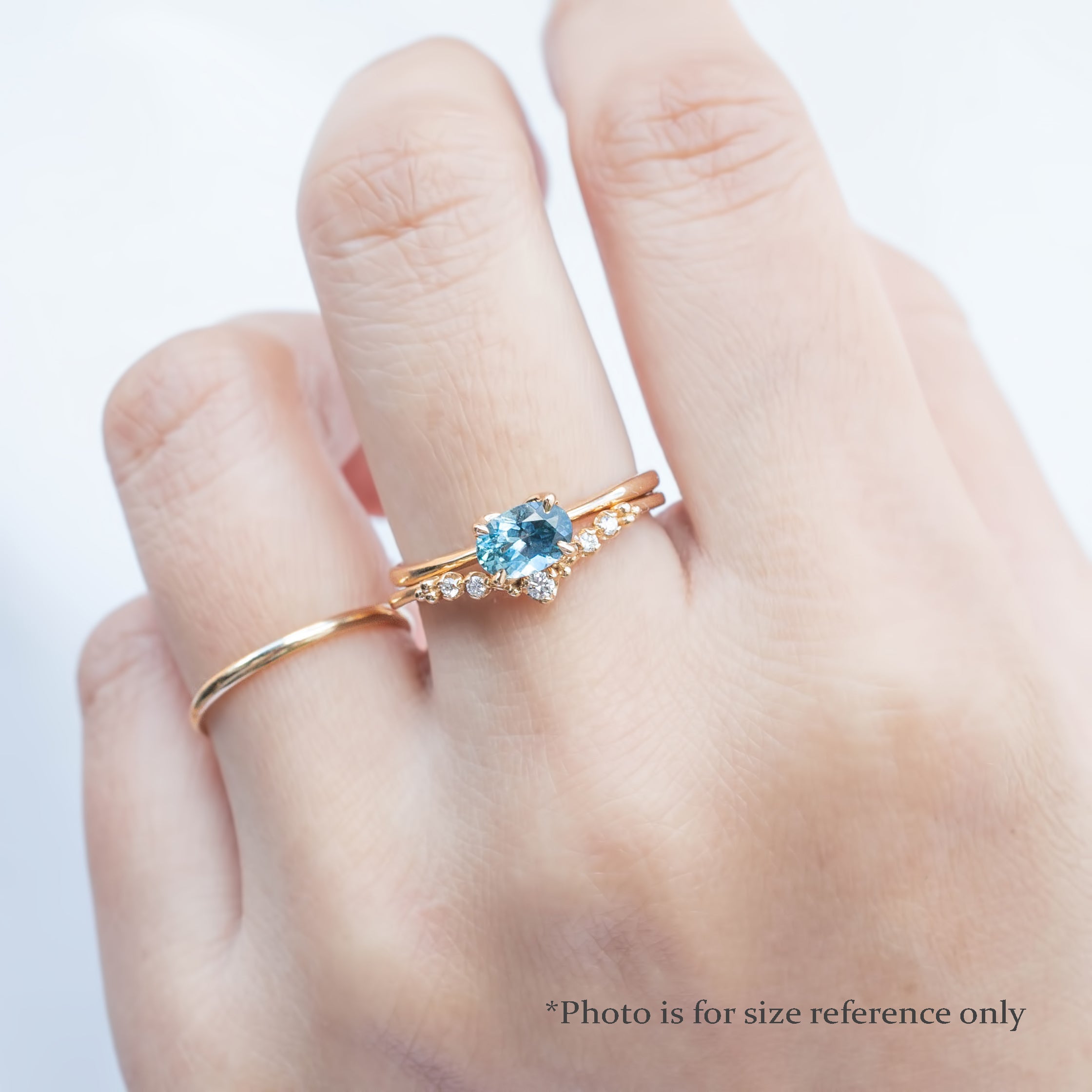 【一点物】サラリング ・0.86ct・加熱モンタナ産ブルーグリーンサファイア・K14RG