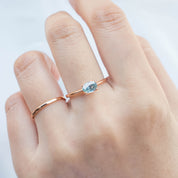Sara Ring, 0.86ct East West Montana Sapphire