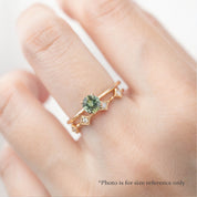 Sara Ring 5mm 0.50ct Parti Green Yellow Montana Sapphire