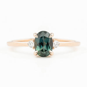 Emilie Ring, 1.23ct Queensland Sapphire, oval shape gemstone