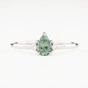 エミリリング　0.55ct Light Green Montana Sapphire 14K White Gold