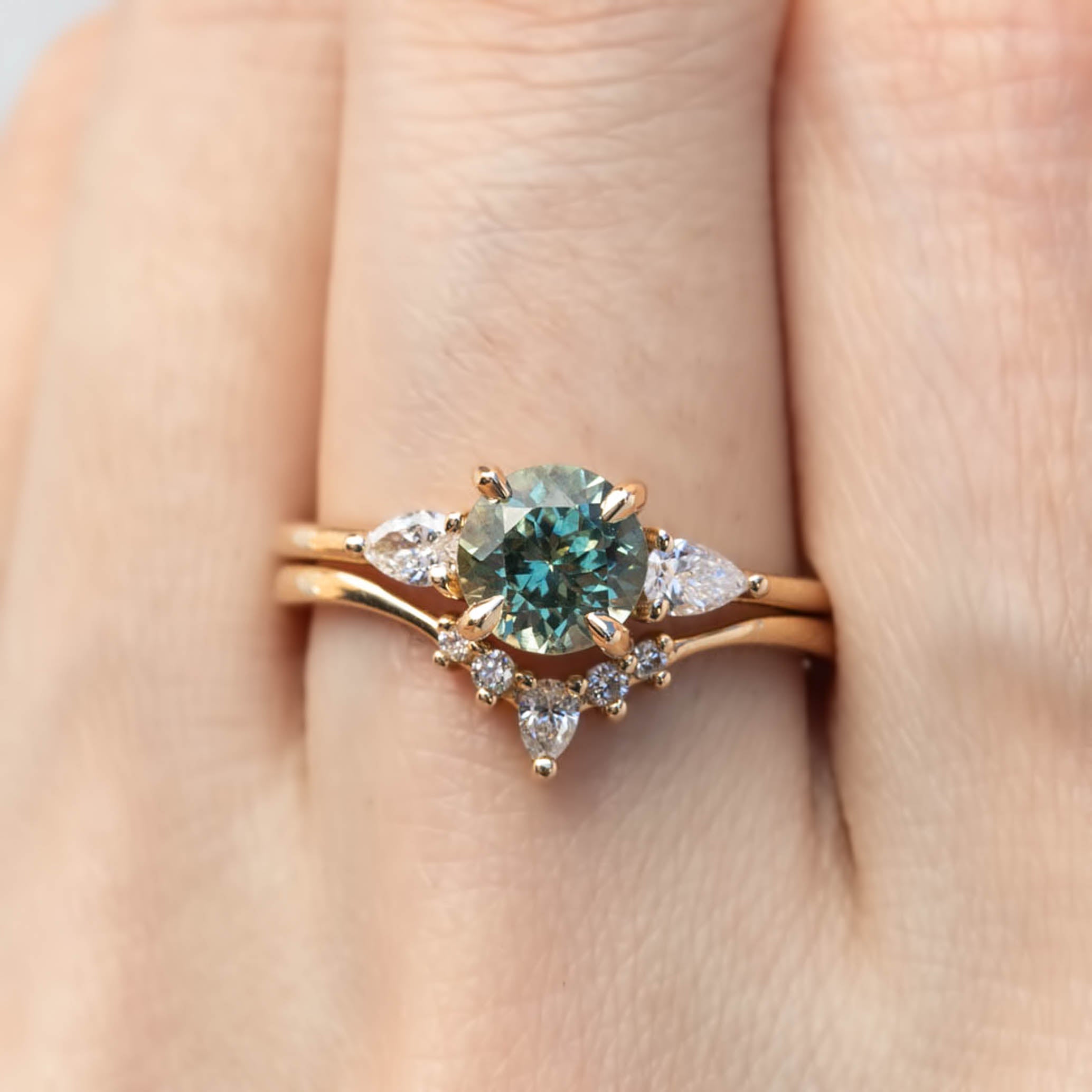 【即日配送】オリヴィアリング ・1.42ct・加熱モンタナ産グリーンサファイア・K14YG