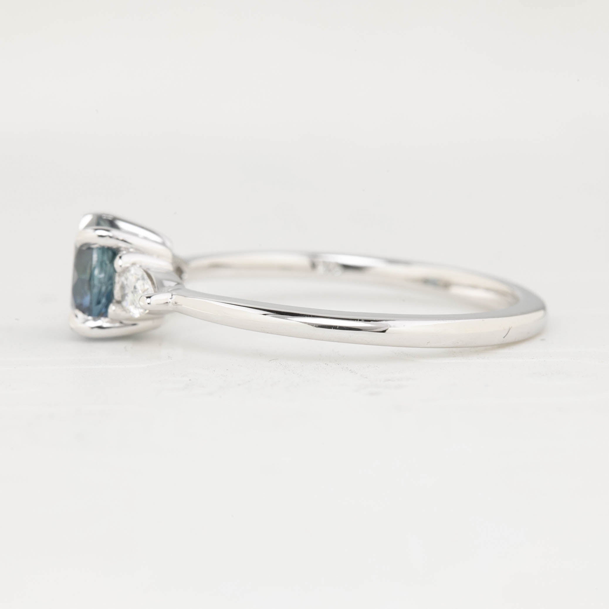 Olivia Ring - 1ct Blue Montana Sapphire, 14k White Gold (One of a kind)