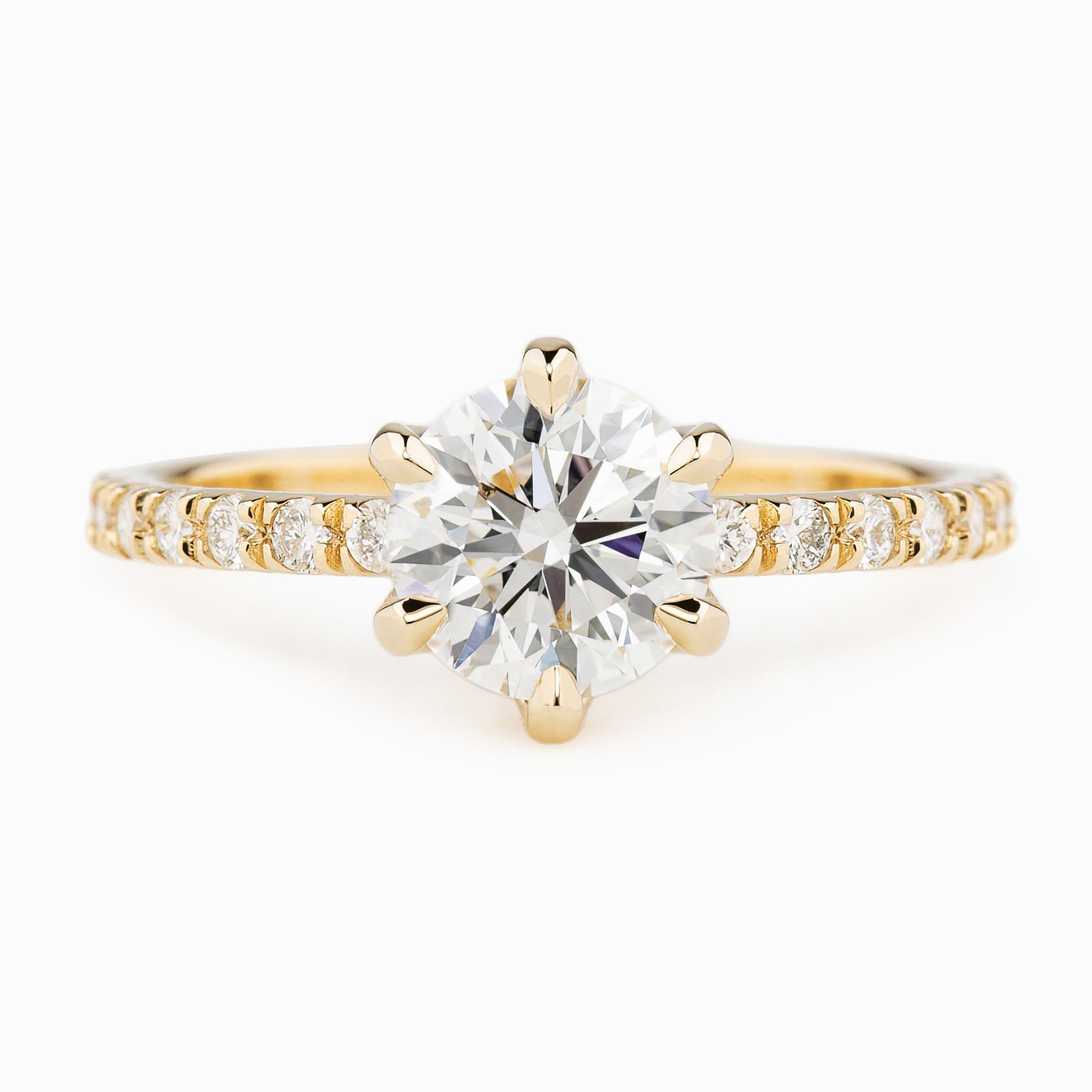 Maria Luxe Ring, IGI Certified 1.3ct Lab Diamond, 14K Yellow Gold (One of a kind)