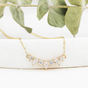 Gloria Curved Diamond Necklace 7 Stones
