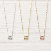 Milgrain Square Diamond Necklace