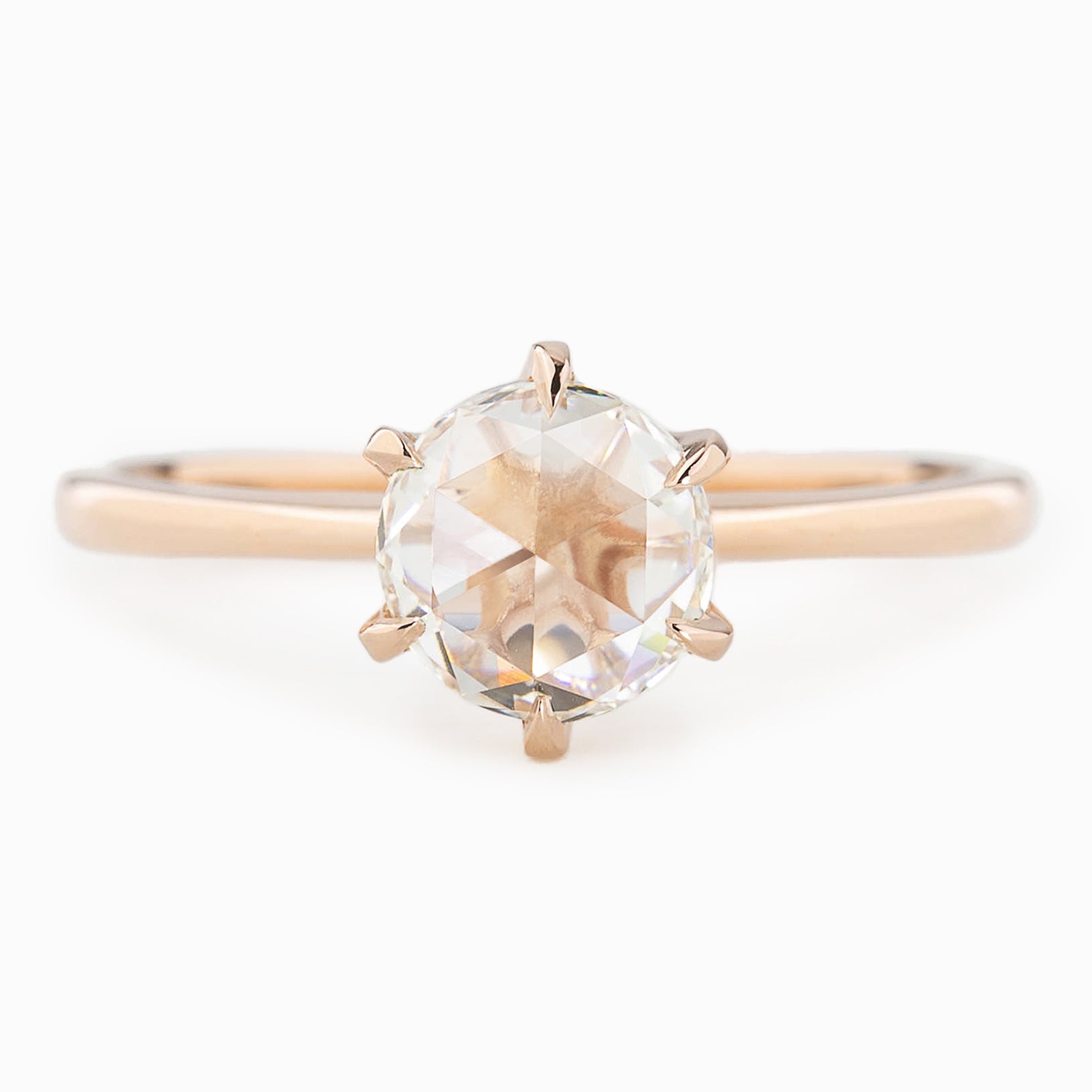 フローリンリング　ローズカットダイヤモンド　1.18ct　14Kローズゴールド　GIA鑑定書付き
