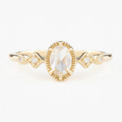 Stella Ring, 0.29ct Oval Rose Cut Diamond, 14k Yellow Gold (One of a kind)
