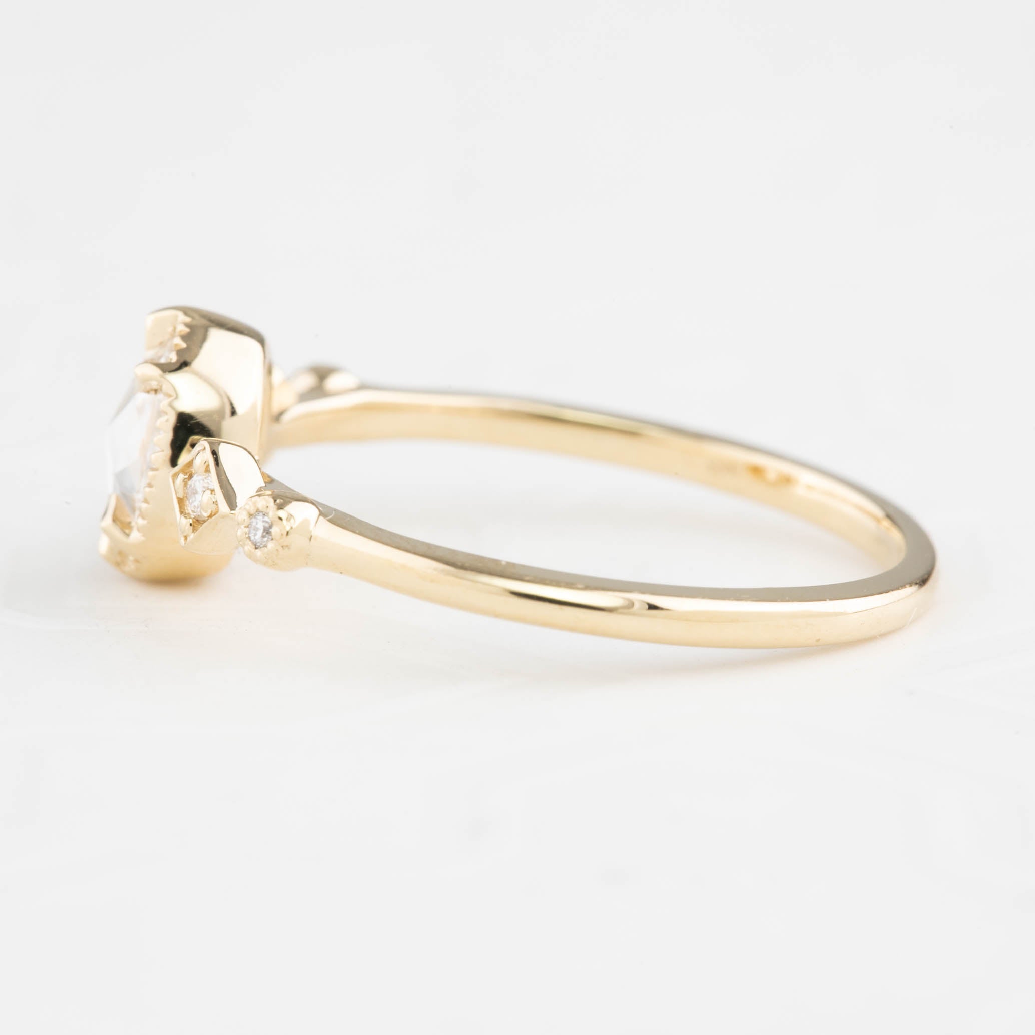 Stella Ring, 0.29ct Oval Rose Cut Diamond, 14k Yellow Gold (One of a kind)